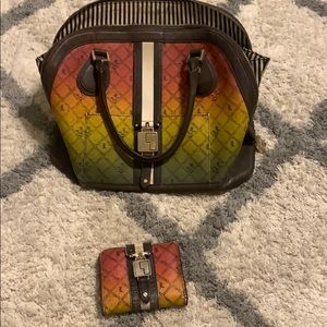 L.A.M.B. Rasta bowler bag and wallet